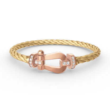 [KELA]FORCE LARGE HORSESHOE HALF DIAMOND BRACELET - ROSE GOLD