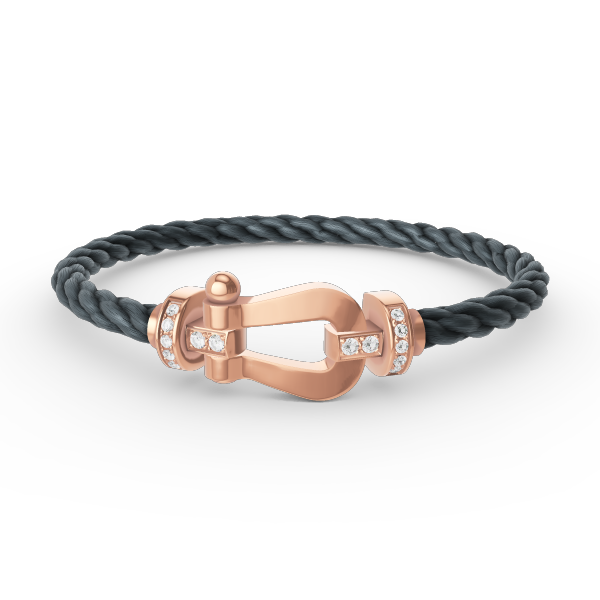 [KELA]FORCE LARGE HORSESHOE HALF DIAMOND BRACELET - ROSE GOLD