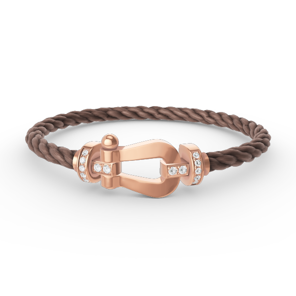 [KELA]FORCE LARGE HORSESHOE HALF DIAMOND BRACELET - ROSE GOLD