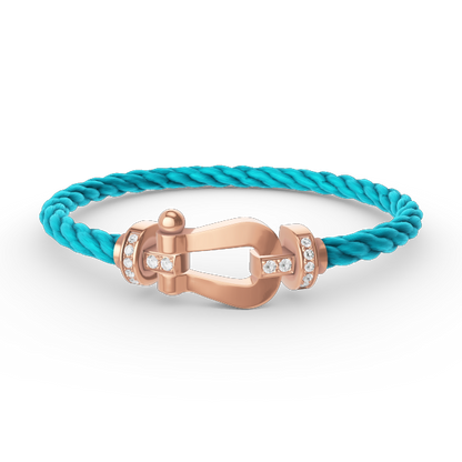 [KELA]FORCE LARGE HORSESHOE HALF DIAMOND BRACELET - ROSE GOLD