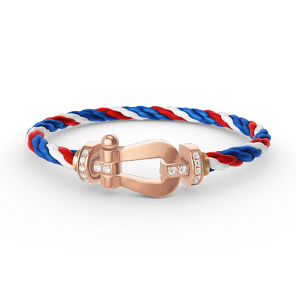 [KELA]FORCE LARGE HORSESHOE HALF DIAMOND BRACELET - ROSE GOLD