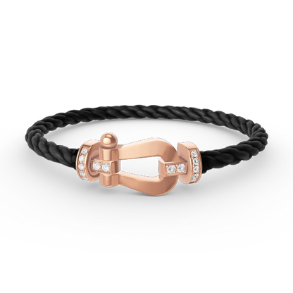 [KELA]FORCE LARGE HORSESHOE HALF DIAMOND BRACELET - ROSE GOLD