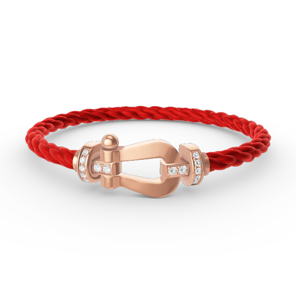 [KELA]FORCE LARGE HORSESHOE HALF DIAMOND BRACELET - ROSE GOLD