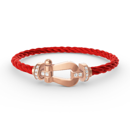 [KELA]FORCE LARGE HORSESHOE HALF DIAMOND BRACELET - ROSE GOLD