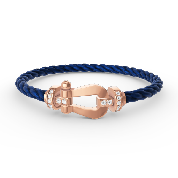 [KELA]FORCE LARGE HORSESHOE HALF DIAMOND BRACELET - ROSE GOLD