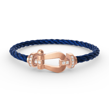 [KELA]FORCE LARGE HORSESHOE HALF DIAMOND BRACELET - ROSE GOLD
