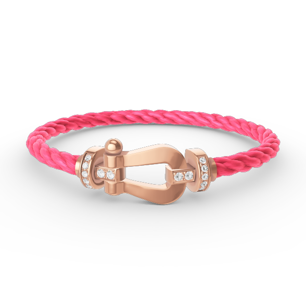 [KELA]FORCE LARGE HORSESHOE HALF DIAMOND BRACELET - ROSE GOLD