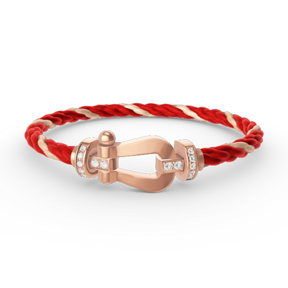 [KELA]FORCE LARGE HORSESHOE HALF DIAMOND BRACELET - ROSE GOLD