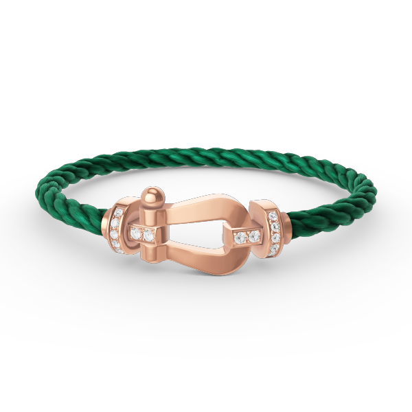 [KELA]FORCE LARGE HORSESHOE HALF DIAMOND BRACELET - ROSE GOLD