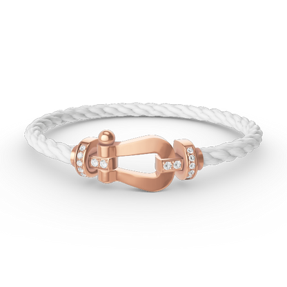 [KELA]FORCE LARGE HORSESHOE HALF DIAMOND BRACELET - ROSE GOLD