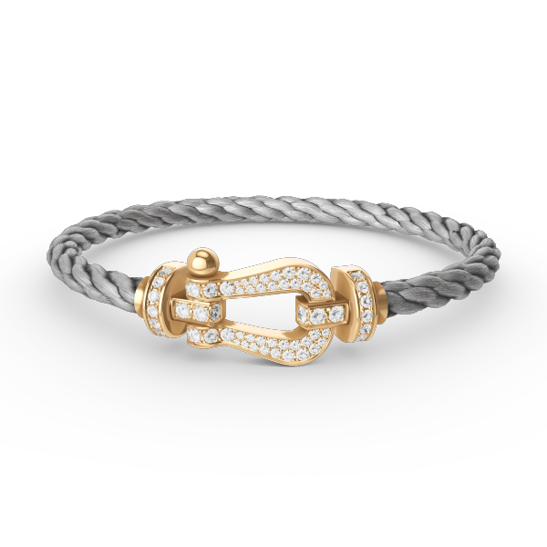 [KELA]FORCE LARGE HORSESHOE FULL DIAMOND BRACELET - GOLD