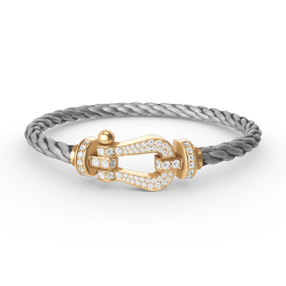 [KELA]FORCE LARGE HORSESHOE FULL DIAMOND BRACELET - GOLD