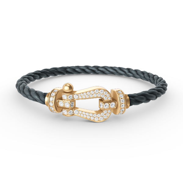 [KELA]FORCE LARGE HORSESHOE FULL DIAMOND BRACELET - GOLD