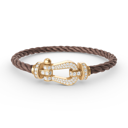 [KELA]FORCE LARGE HORSESHOE FULL DIAMOND BRACELET - GOLD