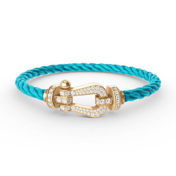 [KELA]FORCE LARGE HORSESHOE FULL DIAMOND BRACELET - GOLD