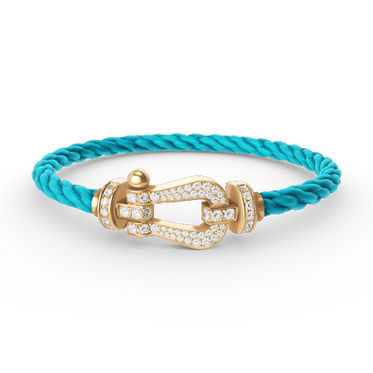 [KELA]FORCE LARGE HORSESHOE FULL DIAMOND BRACELET - GOLD