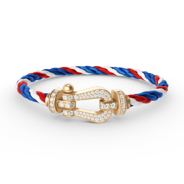 [KELA]FORCE LARGE HORSESHOE FULL DIAMOND BRACELET - GOLD
