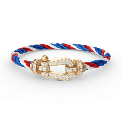 [KELA]FORCE LARGE HORSESHOE FULL DIAMOND BRACELET - GOLD