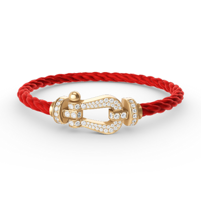 [KELA]FORCE LARGE HORSESHOE FULL DIAMOND BRACELET - GOLD