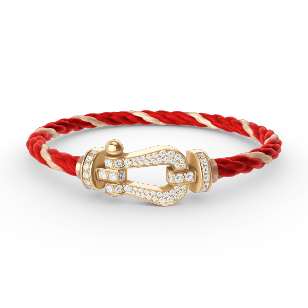 [KELA]FORCE LARGE HORSESHOE FULL DIAMOND BRACELET - GOLD