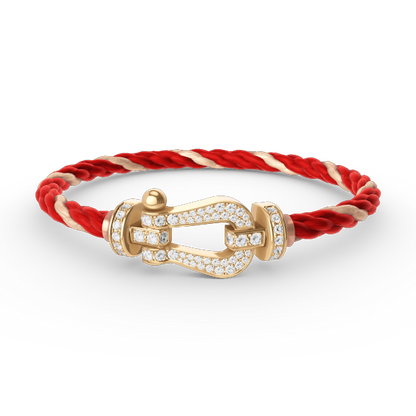 [KELA]FORCE LARGE HORSESHOE FULL DIAMOND BRACELET - GOLD