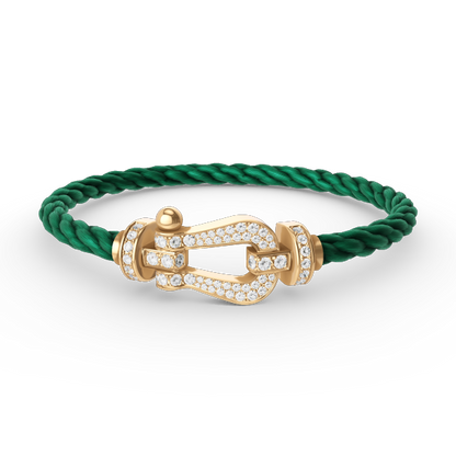 [KELA]FORCE LARGE HORSESHOE FULL DIAMOND BRACELET - GOLD