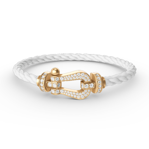 [KELA]FORCE LARGE HORSESHOE FULL DIAMOND BRACELET - GOLD