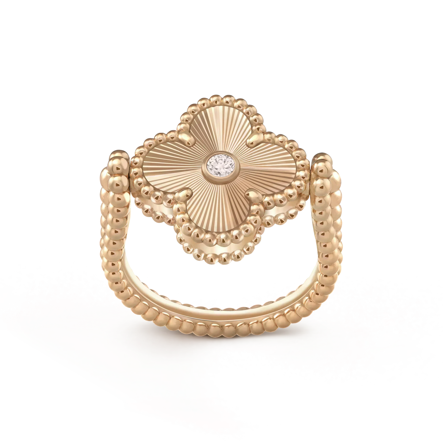 [KELA]LUCKY CLOVER ROSE GOLD REVERSIBLE RING