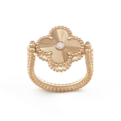[KELA]LUCKY CLOVER ROSE GOLD REVERSIBLE RING