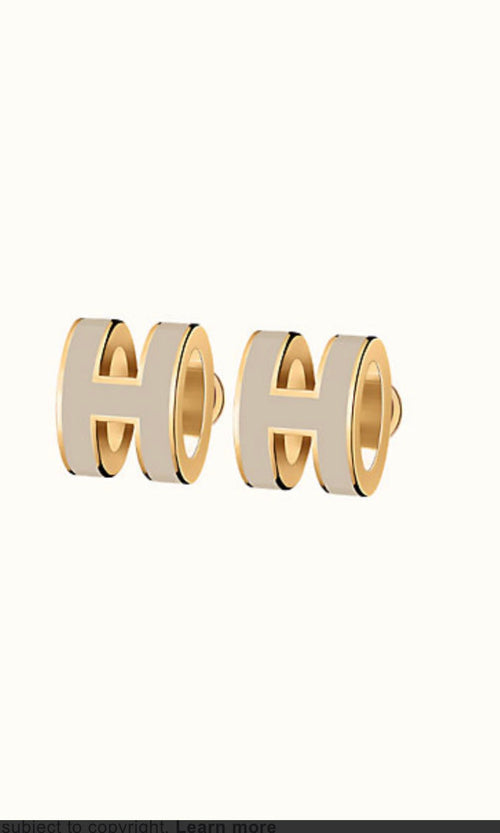 [KELA]MINI POP H GOLD EARRINGS GREY