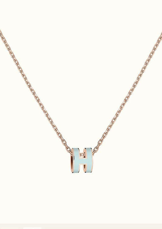 [KELA]POP H LIGHT BLUE NECKLACE