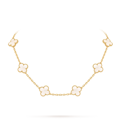 [KELA]CLASSIC LUCKY 10-MOTIF CLOVER NECKLACE GOLD COLLECTION