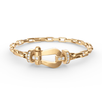 [KELA]FORCE LARGE HORSESHOE CLASP METAL BRACELET