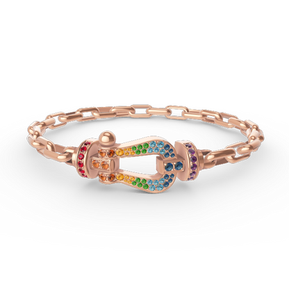 [KELA]FORCE LARGE HORSESHOE CLASP METAL BRACELET