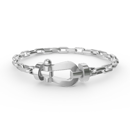 [KELA]FORCE LARGE HORSESHOE CLASP METAL BRACELET