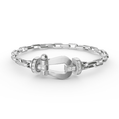 [KELA]FORCE LARGE HORSESHOE CLASP METAL BRACELET