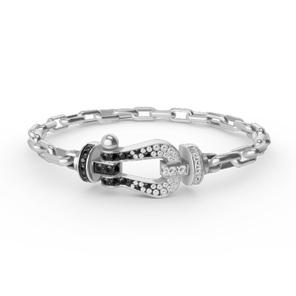 [KELA]FORCE LARGE HORSESHOE CLASP METAL BRACELET