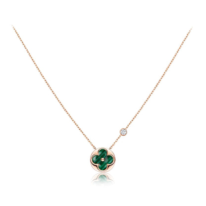 [KELA]SUN PEDANT ROSE GOLD 1 DIAMOND NECKLACE