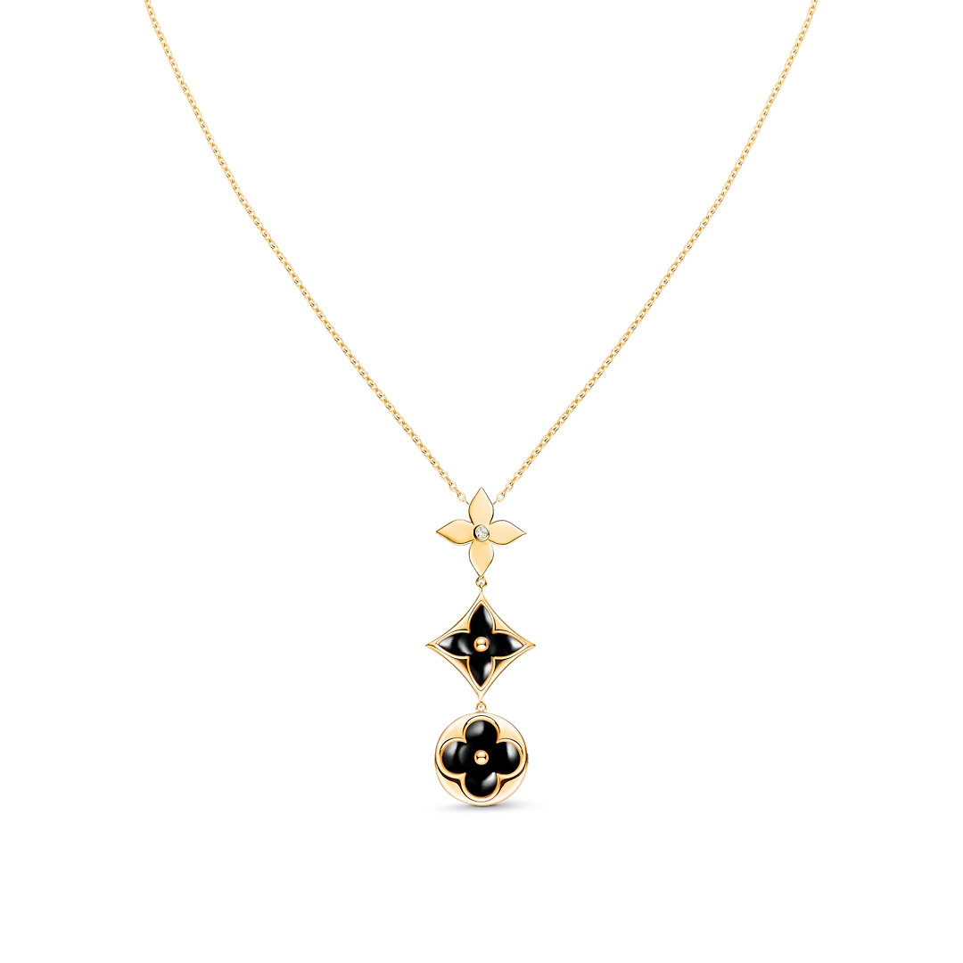 [KELA]STAR AND SUN ONYX ROSE GOLD NECKLACE
