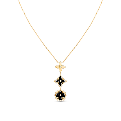 [KELA]STAR AND SUN ONYX ROSE GOLD NECKLACE