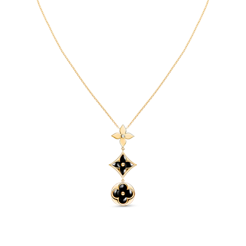 [KELA]STAR AND SUN ONYX ROSE GOLD NECKLACE