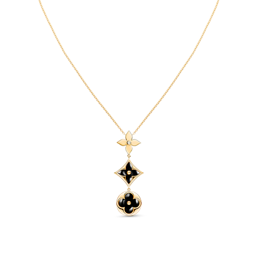 [KELA]STAR AND SUN ONYX ROSE GOLD NECKLACE