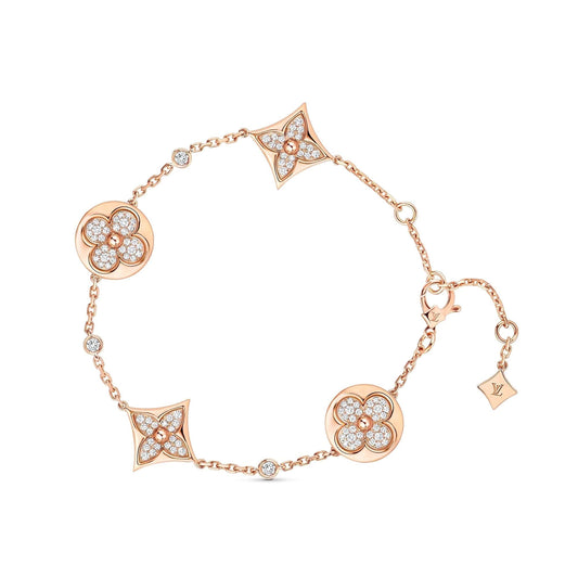 [KELA]STAR AND SUN 4 MOTIFS GOLD DIAMONDS BRACELET