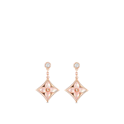 [KELA]DOUBLE STAR ROSE GOLD MOP DROP EARRINGS