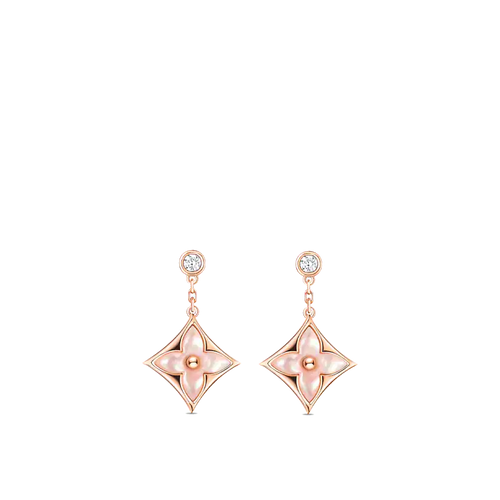 [KELA]DOUBLE STAR ROSE GOLD MOP DROP EARRINGS