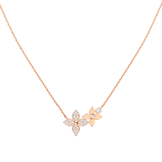 [KELA]STAR BLOSSOM NECKLACE ROSE GOLD DIAMONDS