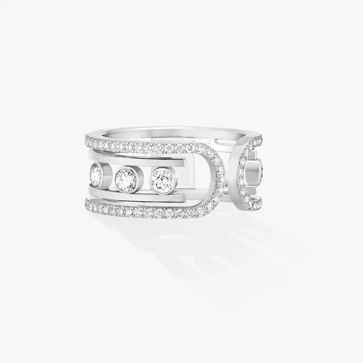 [KELA]OPEN MOVE 10-DIAMOND PAVÉ RING