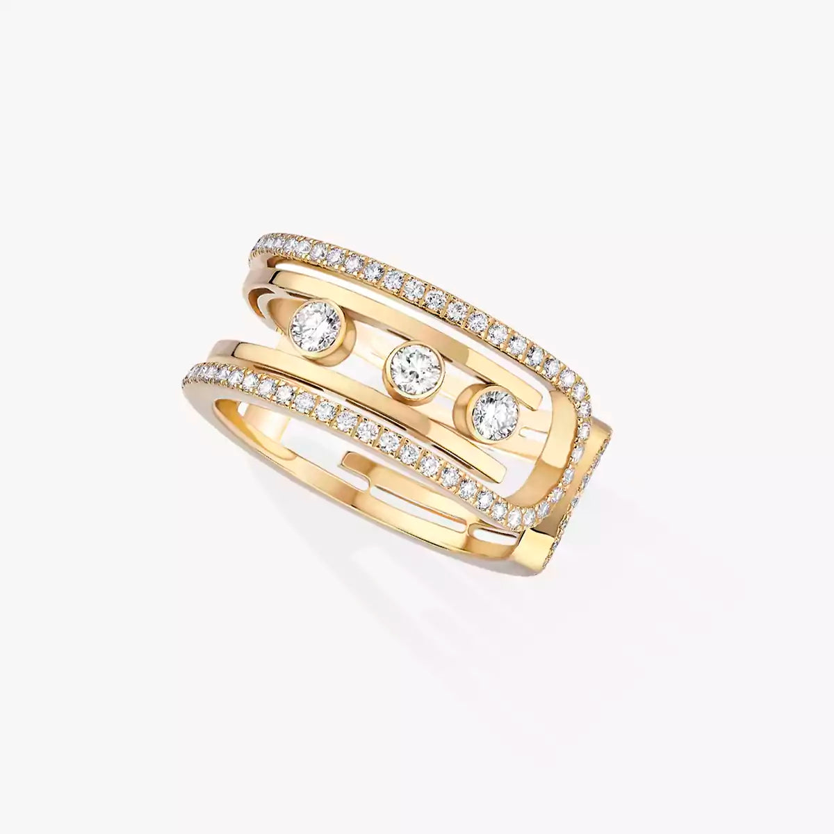 [KELA]OPEN MOVE 10-DIAMOND PAVÉ RING