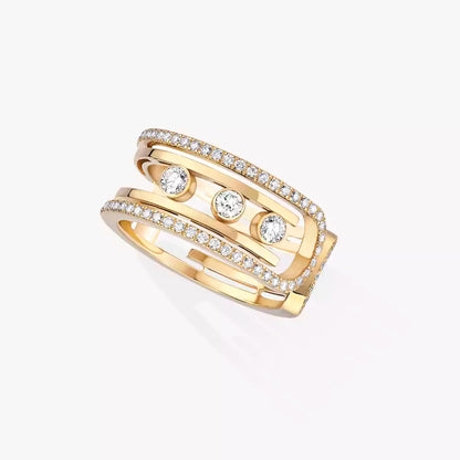 [KELA]OPEN MOVE 10-DIAMOND PAVÉ RING