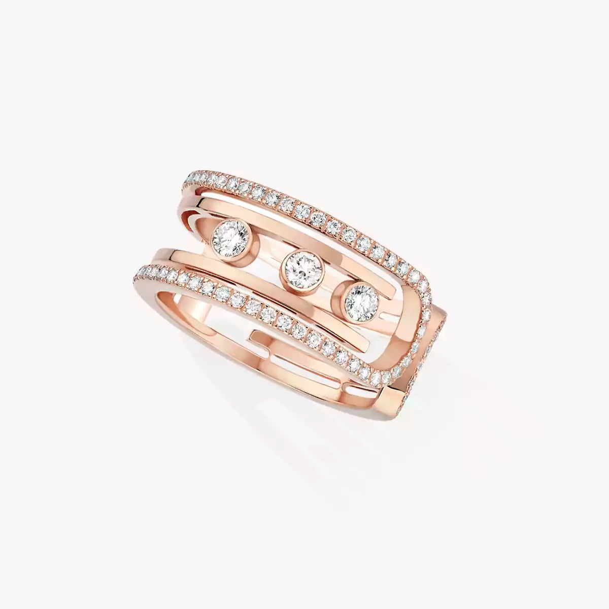 [KELA]OPEN MOVE 10-DIAMOND PAVÉ RING